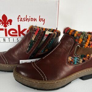 REIKER Ankle Boot Multiclor Knit Lambs Wool Size 6.5